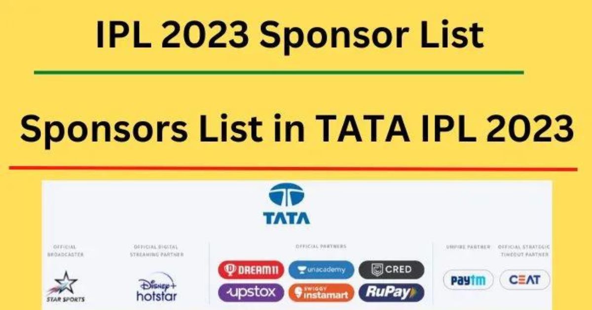 TATA IPL 2023 Sponsor List Who's sponsoring your team this season? TATA IPL 2023 is just around the corner and the excitement is palpable! We are sure that all of you ardent cricket fans must be eagerly waiting to know who the official sponsors of this season's TATA IPL 2023 are. Well, the wait is finally over. Here is the complete list of sponsors for the upcoming TATA IPL 2023. Let's take a look at who's sponsoring your team this season! Title sponsor - TATA Tata Group, India’s leading conglomerate, has been the title sponsor for the Indian Premier League since 2008. The Indian Premier League (IPL) and Tata Group have announced an extension of their sponsorship deal for the IPL 2023 season. This extension will see Tata remain as the title sponsor of the league until at least 2023. The IPL is the world's premier T20 cricket competition and this new deal will see Tata become the longest-running title sponsor in IPL history. This move follows on from Tata's successful association with the league since 2008. The financial details of the deal have not been revealed, but it is believed to be in excess of $50 million. Tata Group Chairman N Chandrasekaran said that this long-term commitment reflects their faith in the league. He added that they believe that the IPL has tremendous potential to continue to grow and evolve as a global sports property and their association with it reflects their commitment to Indian cricket. The IPL has become one of the most popular sports leagues in the world, and Tata's sponsorship ensures that the league is able to reach out to a global audience. This deal also further cements the relationship between the two organizations, which have been working together for more than a decade. Value of IPL 2023 Sponsorships The Indian Premier League (IPL) has been a major attraction for sports fans and brands around the world. The IPL is not just a cricketing tournament, but it also serves as an excellent platform for companies to showcase their products and services. Over the years, the IPL has seen a significant increase in the value of its sponsorships. IPL 2023 is expected to be bigger and better than ever before and brands are already looking to cash in on the opportunity. According to a report, the total sponsorship package of IPL 2023 is estimated to be worth Rs 5,500 crore, which is almost double of what was offered in the previous year. A major reason behind the increased value of IPL 2023 sponsorships is the rising viewership of the tournament. In 2021, IPL was watched by more than 435 million people, setting a new record for the highest number of viewers in a single season. With such massive reach, brands are willing to pay higher amounts to associate themselves with the tournament. Moreover, with the introduction of new teams, venues, and players in IPL 2023, there will be greater opportunities for sponsors to gain maximum visibility. For instance, teams such as Mumbai Indians, Chennai Super Kings, and Royal Challengers Bangalore have a huge fan base and sponsors can leverage this to reach out to their target audience. Sponsors also get the benefit of associating their brand with popular stars who participate in the IPL. These stars have a massive fan following, which helps sponsors in creating a strong brand presence in the minds of potential customers. Overall, it is quite evident that IPL 2023 sponsorships can offer huge returns on investment to brands. With the right kind of marketing strategies and creative ideas, companies can use IPL 2023 as an ideal platform to promote their products and services. Overview of IPL 2023 Sponsors The TATA Indian Premier League (IPL) 2023 will bring together some of the world’s leading brands in the world of sports. With such an extensive reach and viewership, the TATA IPL is an attractive platform for potential sponsors to reach millions of fans around the globe. The 2023 IPL season will feature a wide range of sponsors including several Fortune 500 companies. Here’s a look at some of the major sponsors associated with the IPL 2023: • TATA Group: The IPL's title sponsor for the next three years, the TATA Group is one of India’s largest conglomerates with a presence in over 100 countries. • Vivo: The mobile phone giant is a long-time sponsor of the IPL and is now back for its fourth consecutive year. • Reliance Jio: Reliance Jio is one of India’s largest telecom providers and also a major sponsor of the IPL. • Dream 11: Fantasy sports giant Dream 11 has been a long-time sponsor of the IPL and will continue to be so in 2023. • PayTM: Indian digital wallet company PayTM has been associated with the IPL since 2018 and is back for another season. • Myntra: Online fashion retailer Myntra is another returning sponsor of the IPL. • Star Sports: Star Sports is the official broadcaster of the IPL in India and many other countries. • Nike: The apparel giant is back as a sponsor of the IPL. • Hindustan Petroleum Corporation Ltd (HPCL): HPCL is another major sponsor of the IPL. • Amazon India: Amazon India is a major e-commerce player and a long-time sponsor of the IPL. These are just some of the major brands associated with the IPL 2023. There are several other sponsors that are involved with the tournament, ranging from car manufacturers to fast food chains. With such an impressive lineup of sponsors, the TATA IPL is sure to be bigger and better than ever before. Types of Deals with IPL 2023 Sponsors IPL 2023 sponsors can enter into various types of deals to show their support for the league. Each sponsorship agreement is tailored to meet the sponsor’s specific needs and objectives, however some of the most common types of deals include: 1. Sponsorship of a team or teams: This is when a sponsor signs a multi-year deal to become a team's main sponsor. The sponsor's logo is usually featured on the team's jerseys and in their stadiums. 2. League sponsorships: This type of sponsorship covers the entire league and involves the sponsor's logo being featured across all aspects of IPL 2023 - from the official website and TV broadcasts to the games themselves. 3. Event sponsorships: An event sponsorship is when a sponsor signs a deal to be the official sponsor of a particular match or series of matches. These deals are usually shorter-term and involve the sponsor's logo being prominently displayed during the relevant matches. 4. Merchandise sponsorships: These deals involve the sponsor's logo being featured on IPL merchandise such as caps, t-shirts and flags. 5. Digital sponsorships: These are deals that involve a sponsor's logo being featured prominently on IPL 2023 digital platforms such as websites, social media and streaming services. By entering into these types of deals, IPL 2023 sponsors can ensure that their brand is seen by millions of cricket fans all over the world. Benefits to IPL 2023 Sponsors IPL 2023 presents a unique opportunity for sponsors to benefit from the association with one of the most popular sports leagues in the world. Sponsors of IPL 2023 have the chance to get their brand name out to a global audience, as well as enjoy many other benefits that come with being associated with the league. The most obvious benefit of sponsoring IPL 2023 is access to a large number of fans and followers, both local and international. IPL has over 200 million viewers in India alone, making it one of the most watched tournaments in the world. This provides sponsors with an enormous platform to reach potential customers and showcase their product or service. Additionally, sponsors will be able to benefit from the media coverage surrounding the tournament. It is estimated that the IPL will generate around $4 billion in advertisement revenue in 2023. This provides sponsors with an excellent opportunity to get their message across and increase brand awareness. Sponsors will also be able to take advantage of exclusive opportunities that come with being associated with the IPL. This includes VIP tickets to games, exclusive merchandise, and the chance to participate in pre- and post-game events. This provides sponsors with a great opportunity to network and build relationships with their target market. Finally, IPL 2023 sponsors can benefit from the association with one of the most successful cricket leagues in the world. The IPL continues to grow each year, and its success is an indication of its value to sponsors. Sponsors can be confident that their association with the IPL will result in increased brand visibility and recognition. Challenges Faced by IPL 2023 Sponsors Sponsoring an IPL team can be a great way to increase visibility and get your brand out to the public. However, there are some challenges that come along with it. The biggest challenge for IPL 2023 sponsors is the rising costs associated with sponsoring teams. As the IPL continues to grow in popularity and become a major global phenomenon, teams are demanding more and more money for their sponsorship rights. In turn, this makes it increasingly difficult for smaller businesses and startups to afford these deals. Another challenge faced by IPL 2023 sponsors is the sheer competition in the market. With the number of sponsorships up for grabs limited, the competition between brands to be selected is fierce. It is important for sponsors to find ways to stand out from the crowd and ensure that they’re seen as the best choice. Finally, sponsors must also contend with the ever-changing landscape of sports entertainment. As technology evolves and consumer preferences shift, sponsors must stay on top of trends and adjust their strategies accordingly in order to remain relevant. This requires significant investment of time, energy and resources that may not always be available to all sponsors. Despite these challenges, many brands continue to see value in sponsoring IPL teams. Sponsorship deals help to create awareness for a brand and build loyalty amongst fans. By understanding these challenges and creating a strategic plan to address them, brands can enjoy the long-term benefits of sponsoring an IPL team. Final Note The IPL 2023 sponsorships have been a massive success in terms of both financial returns and marketing potential. The league has attracted some of the biggest brands from around the world and continues to do so. Despite the challenges faced by the sponsors due to the pandemic, the sponsors are still coming forward to support the league and ensure that IPL 2023 is a success. It is clear that IPL 2023 will provide a great platform for sponsors to reach out to their target audience and benefit from the immense popularity of the league.